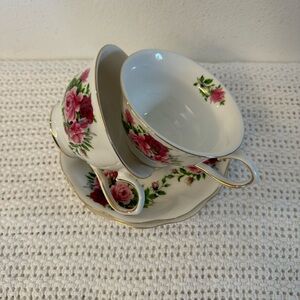 Grace's Tea set with roses Ware China Teacup & Saucer Set of 2